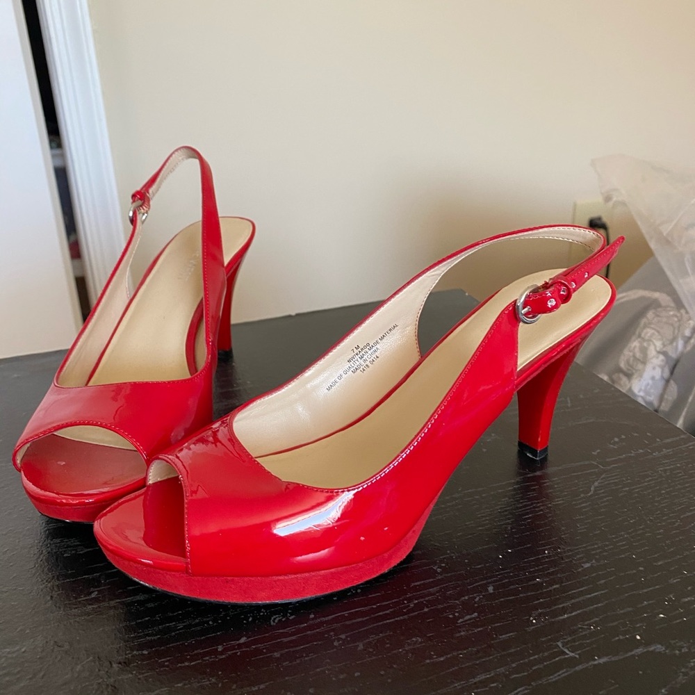 Nine West Red Peep-toe Heels